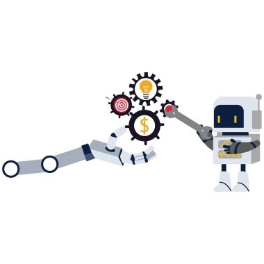 İngiliz anahtarı ve dişli, İngiliz ve dişli işi olan robot.