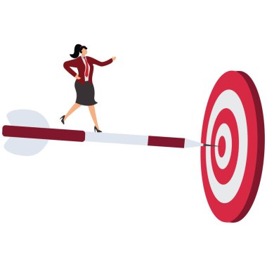 Başarılı iş kadını başarı hedefi