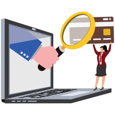 Kredi Kartıyla Büyüteç İş Kadını