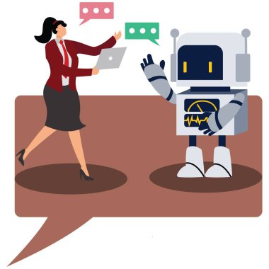 Yapay zekaya sahip Sohbet robotu iş kadını