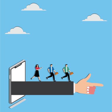 Düşünce lideri ya da ana fikir lideri KOL sosyal pazarlama reklam kampanyası lideri veya uzman kişi konseptinin etkisi cep telefonundan insanların izlediği yolu gösteriyor