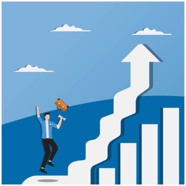 İşadamı grafik okunun tepesine bakıyor.