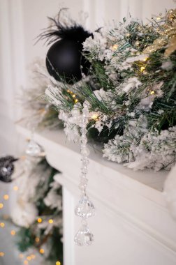 Noel ağacı arkaplanının yakın görüntüsü. Yüksek kalite fotoğraf