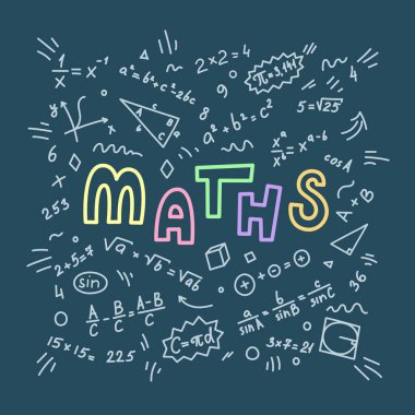 - Matematik. Tahta arkaplanda karalama.