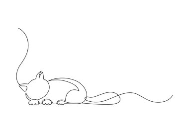 Kedi. Sürekli çizgi çizimi.