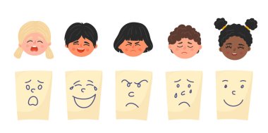 Set from different emotions clipart
