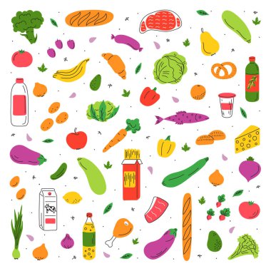 Beyaz arkaplanda karalama malzemeleri seti