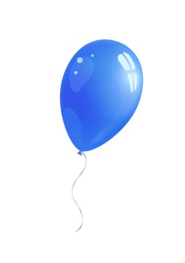 Beyaz arkaplanda mavi balon