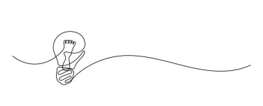 Ampul. Sürekli çizgi çizimi. 
