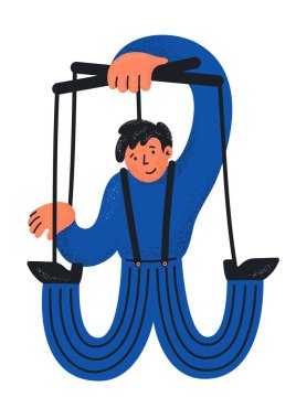 Kendini kontrol eden adam. Kendi kendine yeten, bireysel kişi kavramı.