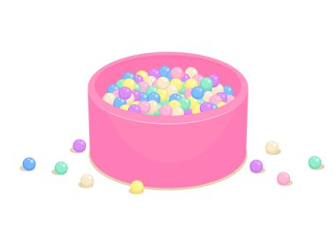 Plastik toplarla dolu yumuşak bir havuz. 