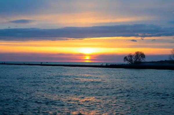 Beautiful Sunset Lake Pier —  Fotos de Stock