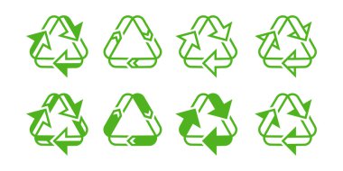 Geri dönüşüm simgesi vektörü kümesi