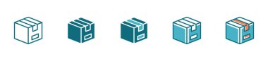 Paket ikonu 3d kutu varyant biçimi vektör kargo ekspres nakliye işaretleri