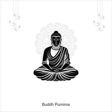 Buddha 'nın vektör illüstrasyonu.