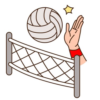 Voleybol oyunu, kavramsal spor posteri 