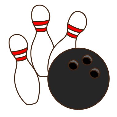 Bowling malzemeleri - top ve raptiyeler, kavramsal spor posteri 