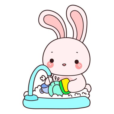 Şirin tavşan ikonu. Günlük aktivitelerde komik tavşan..