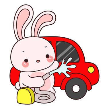 Şirin tavşan ikonu. Günlük aktivitelerde komik tavşan..