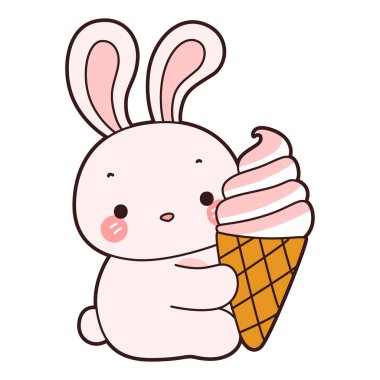 Şirin tavşan ikonu. Günlük aktivitelerde komik tavşan..