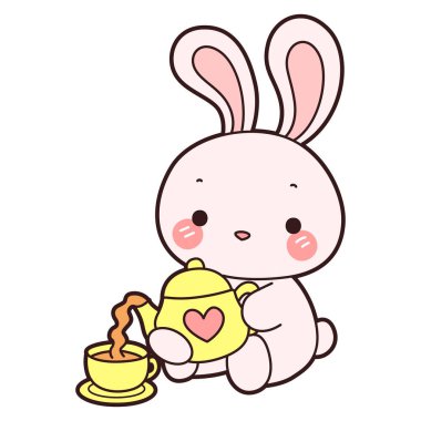 Şirin tavşan ikonu. Günlük aktivitelerde komik tavşan..