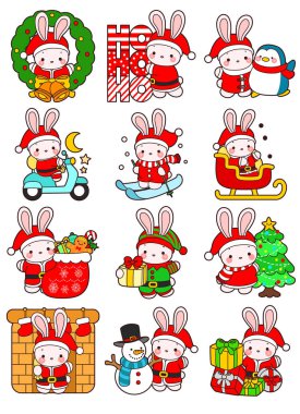 Şirin tavşan ikonu. Günlük aktivitelerde komik tavşan..