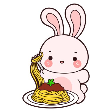 Şirin tavşan ikonu. Günlük aktivitelerde komik tavşan..