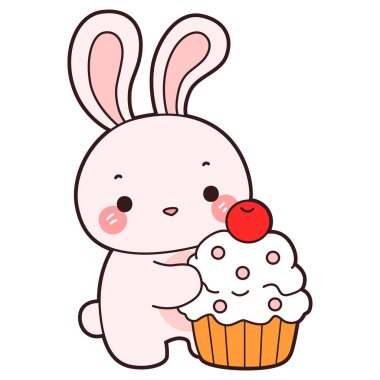 Şirin tavşan ikonu. Günlük aktivitelerde komik tavşan..