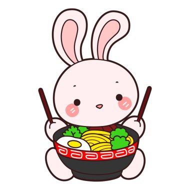 Şirin tavşan ikonu. Günlük aktivitelerde komik tavşan..