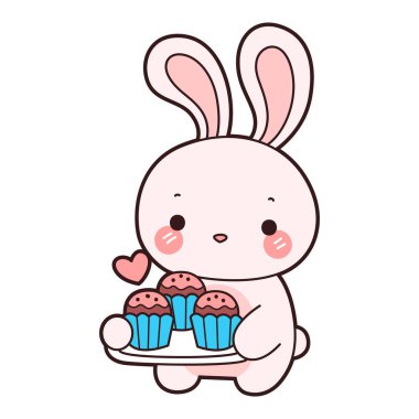 Şirin tavşan ikonu. Günlük aktivitelerde komik tavşan..