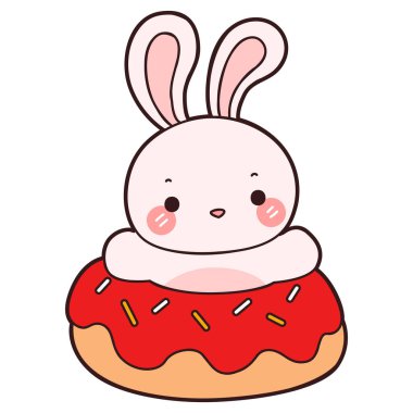 Şirin tavşan ikonu. Günlük aktivitelerde komik tavşan..