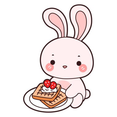 Şirin tavşan ikonu. Günlük aktivitelerde komik tavşan..