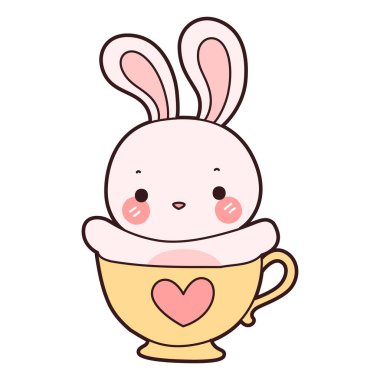 Şirin tavşan ikonu. Günlük aktivitelerde komik tavşan..