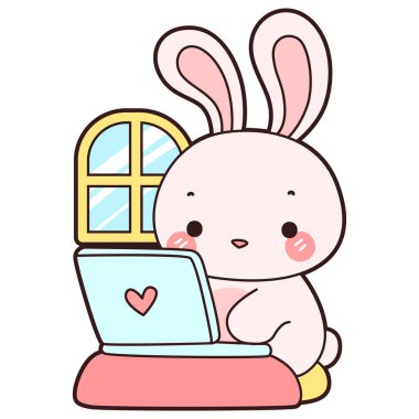 Şirin tavşan ikonu. Günlük aktivitelerde komik tavşan..