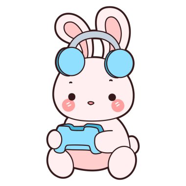 Şirin tavşan ikonu. Günlük aktivitelerde komik tavşan..