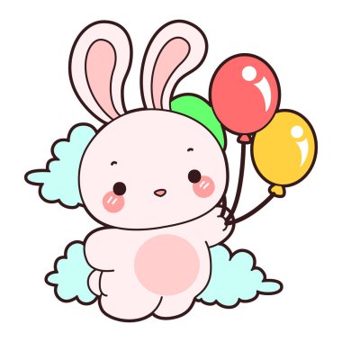 Şirin tavşan ikonu. Günlük aktivitelerde komik tavşan..