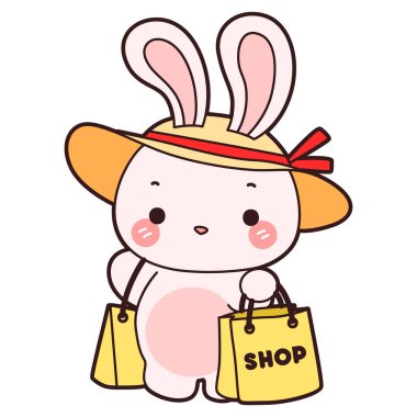 Şirin tavşan ikonu. Günlük aktivitelerde komik tavşan..