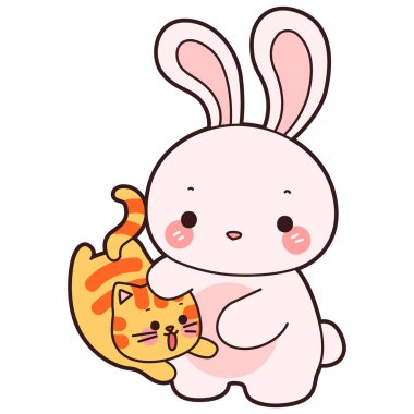 Şirin tavşan ikonu. Günlük aktivitelerde komik tavşan..