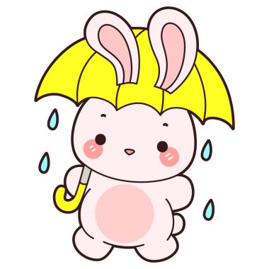 Şirin tavşan ikonu. Günlük aktivitelerde komik tavşan..