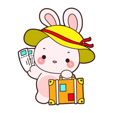 Şirin tavşan ikonu. Günlük aktivitelerde komik tavşan..