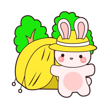 Şirin tavşan ikonu. Günlük aktivitelerde komik tavşan..