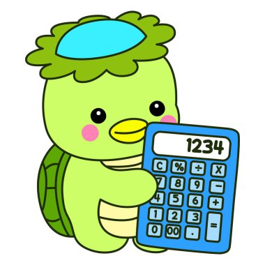 Kawaii Japon mitolojisi Kappa çıkartması. Şirin Kappa maskotu hayalet Japon..