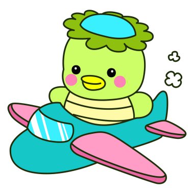 Kawaii Japon mitolojisi Kappa çıkartması. Şirin Kappa maskotu hayalet Japon..