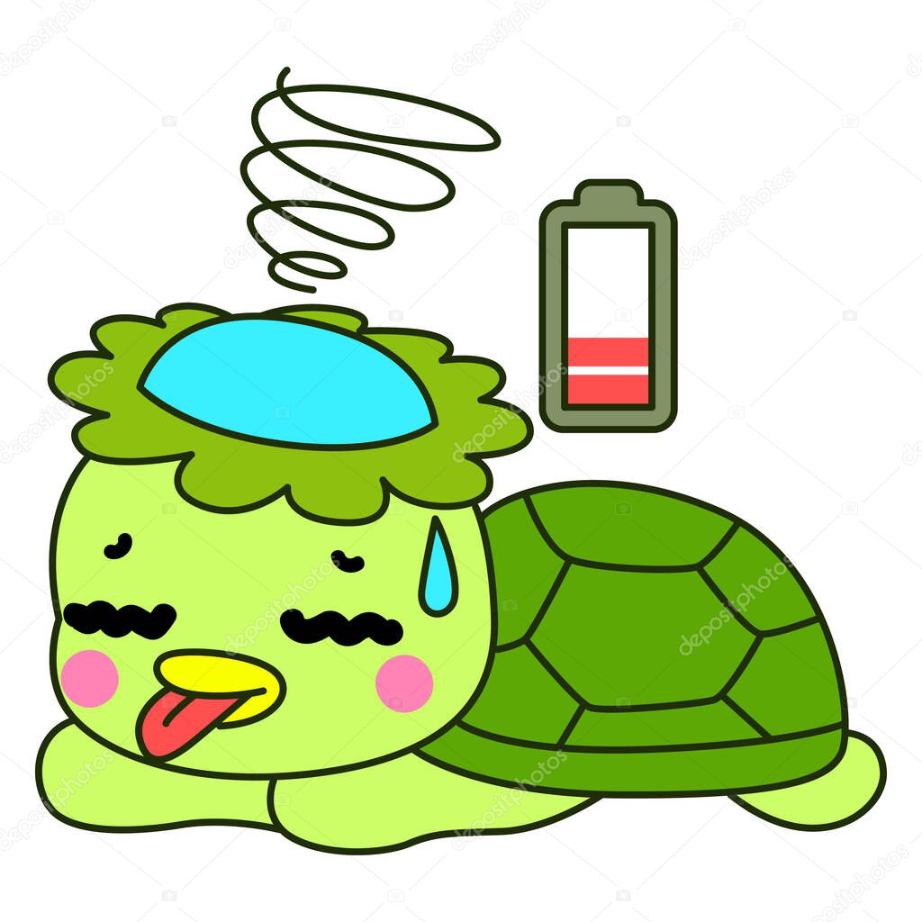 Kawaii japanese mythology Kappa sticker cute.Cute kappa mascot ghost japanese.