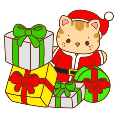 Çeşitli aktiviteleri olan bir grup sevimli kedi. Kupa defteri ve çıkartma için Kawaii hayvan kedisi. Komik kedi çizimleri..