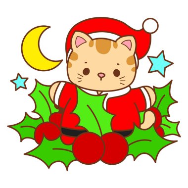 Çeşitli aktiviteleri olan bir grup sevimli kedi. Kupa defteri ve çıkartma için Kawaii hayvan kedisi. Komik kedi çizimleri..