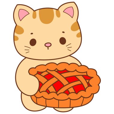 Çeşitli aktiviteleri olan bir grup sevimli kedi. Kupa defteri ve çıkartma için Kawaii hayvan kedisi. Komik kedi çizimleri..