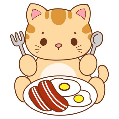 Çeşitli aktiviteleri olan bir grup sevimli kedi. Kupa defteri ve çıkartma için Kawaii hayvan kedisi. Komik kedi çizimleri..