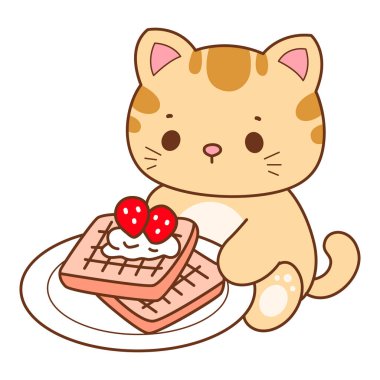 Çeşitli aktiviteleri olan bir grup sevimli kedi. Kupa defteri ve çıkartma için Kawaii hayvan kedisi. Komik kedi çizimleri..