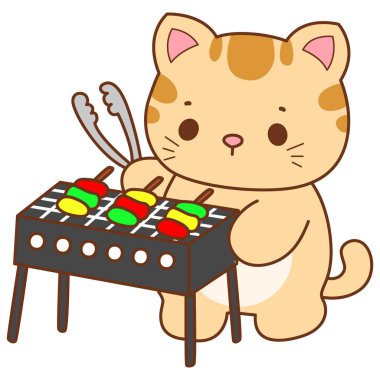 Çeşitli aktiviteleri olan bir grup sevimli kedi. Kupa defteri ve çıkartma için Kawaii hayvan kedisi. Komik kedi çizimleri..